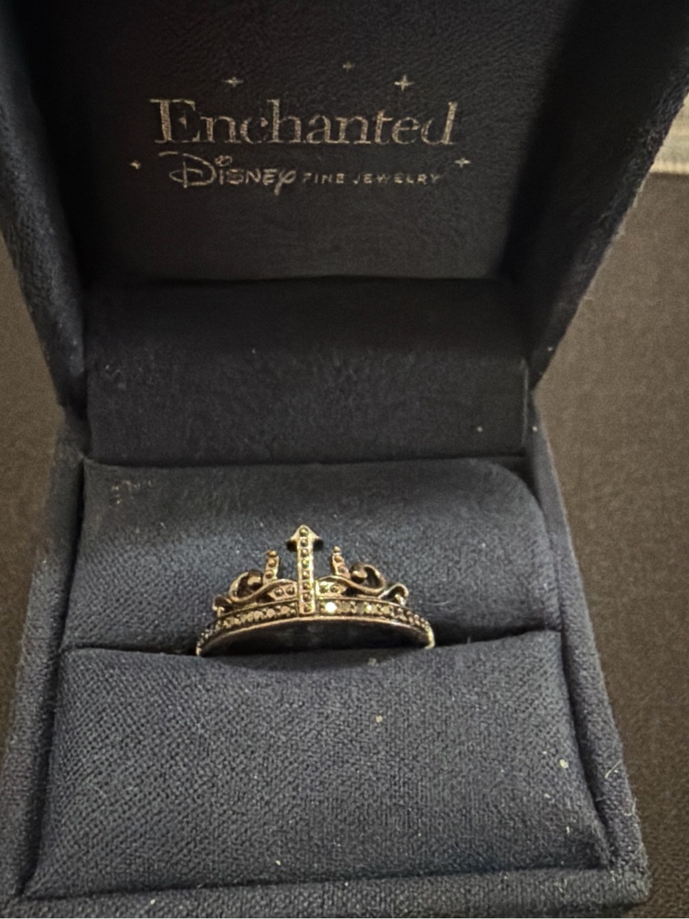 Enchanted Disney  Ursula Silver Black Diamond Ring